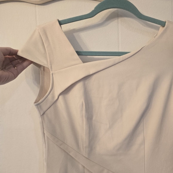 Buttery Yellow Structured Sheath Dress | Elegant Draped Detail - Picture 11 of 15